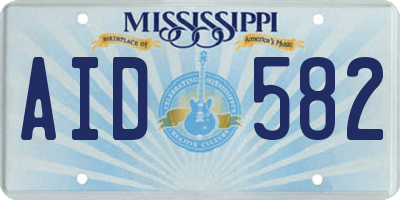 MS license plate AID582