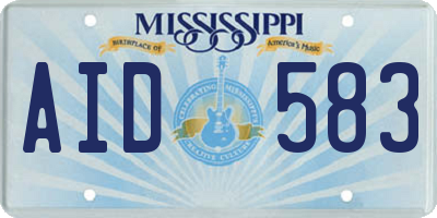 MS license plate AID583