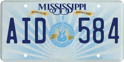 MS license plate AID584