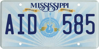 MS license plate AID585
