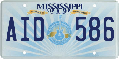 MS license plate AID586