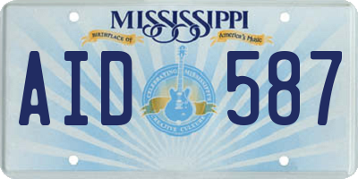 MS license plate AID587