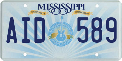 MS license plate AID589