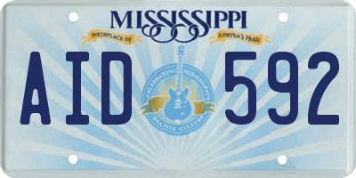 MS license plate AID592