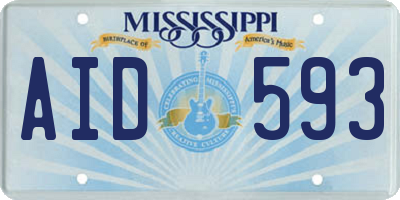 MS license plate AID593
