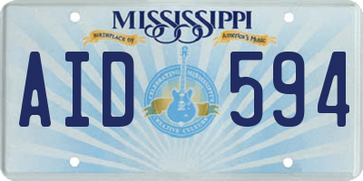 MS license plate AID594