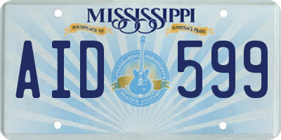 MS license plate AID599