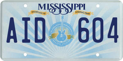 MS license plate AID604