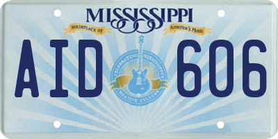 MS license plate AID606