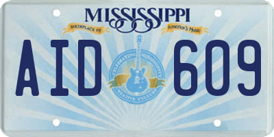 MS license plate AID609
