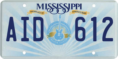 MS license plate AID612