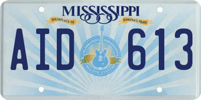 MS license plate AID613