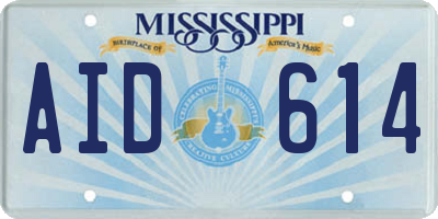 MS license plate AID614