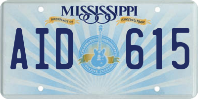 MS license plate AID615