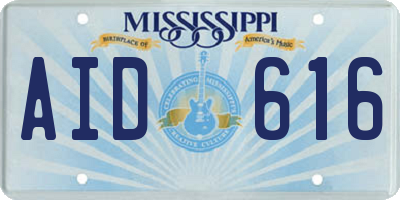 MS license plate AID616