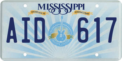 MS license plate AID617