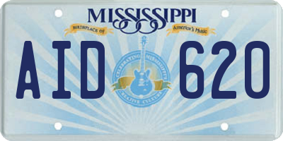 MS license plate AID620