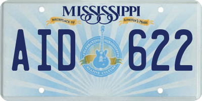 MS license plate AID622