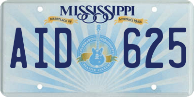 MS license plate AID625