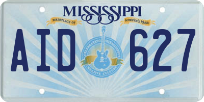 MS license plate AID627
