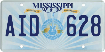 MS license plate AID628