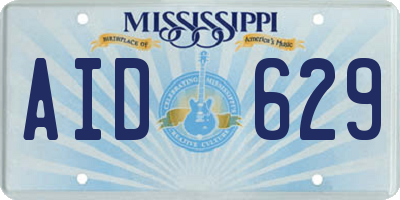 MS license plate AID629