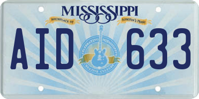 MS license plate AID633