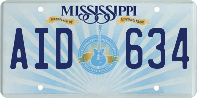 MS license plate AID634