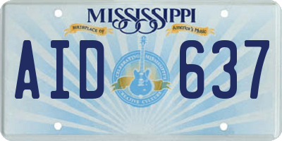 MS license plate AID637