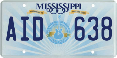 MS license plate AID638
