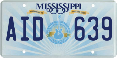 MS license plate AID639