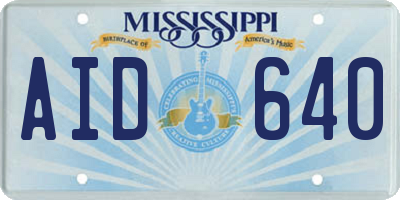 MS license plate AID640
