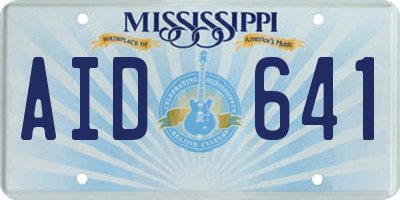 MS license plate AID641