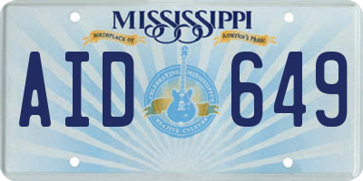 MS license plate AID649