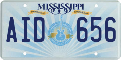 MS license plate AID656