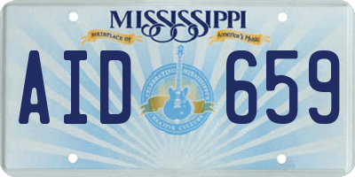 MS license plate AID659