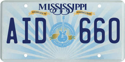 MS license plate AID660