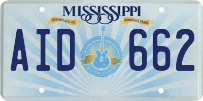 MS license plate AID662