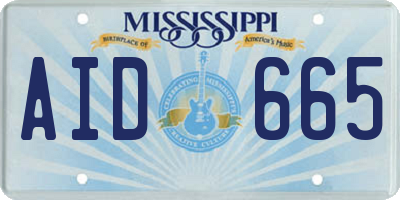 MS license plate AID665