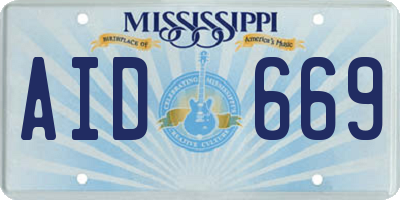 MS license plate AID669