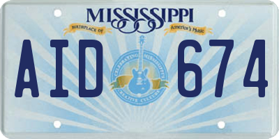 MS license plate AID674