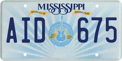 MS license plate AID675
