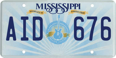 MS license plate AID676