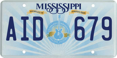 MS license plate AID679