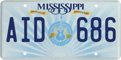 MS license plate AID686