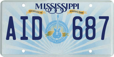 MS license plate AID687