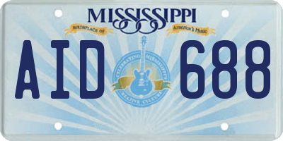 MS license plate AID688
