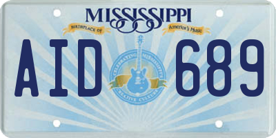 MS license plate AID689