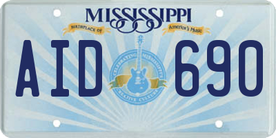 MS license plate AID690