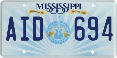 MS license plate AID694